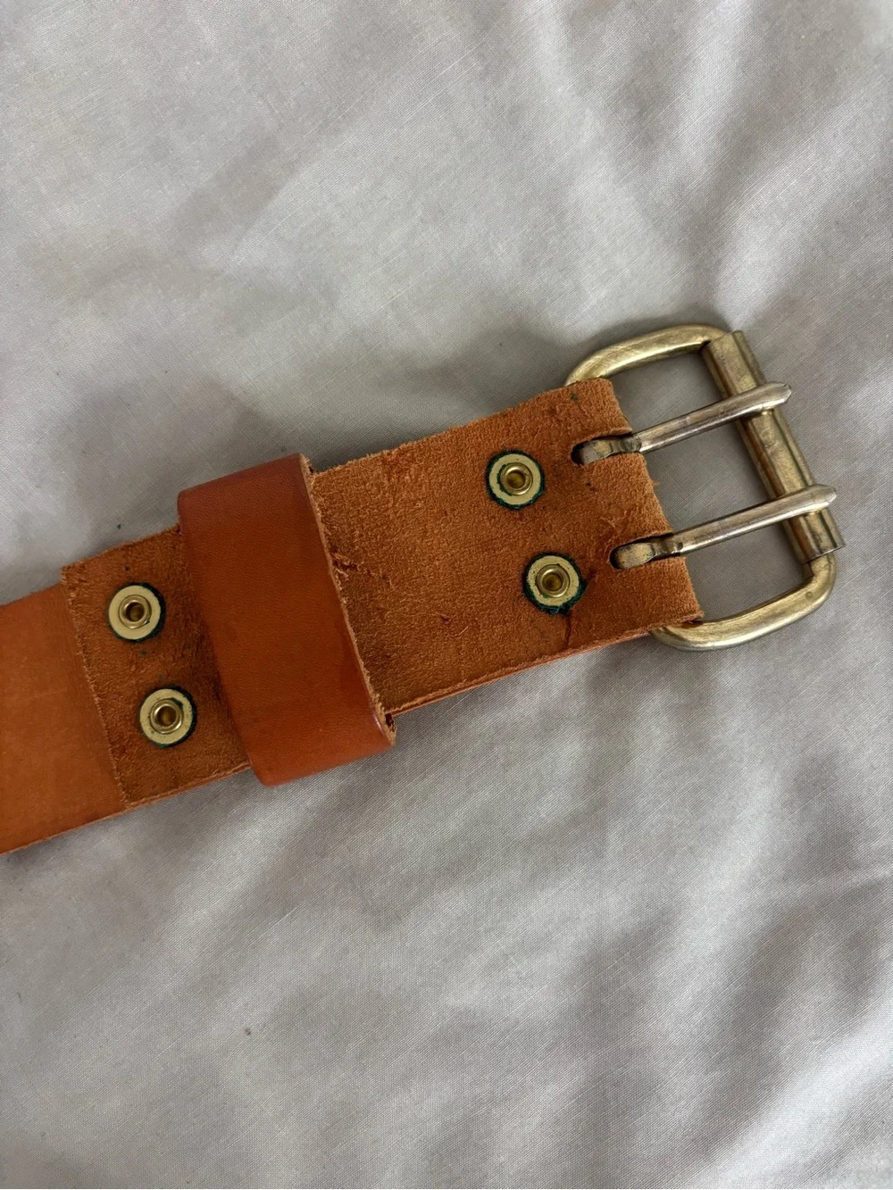 Klein Tools Men's Tan Leather Belt with Solid Brass Buckle 5415